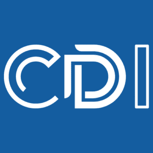 CDI logo with a blue background